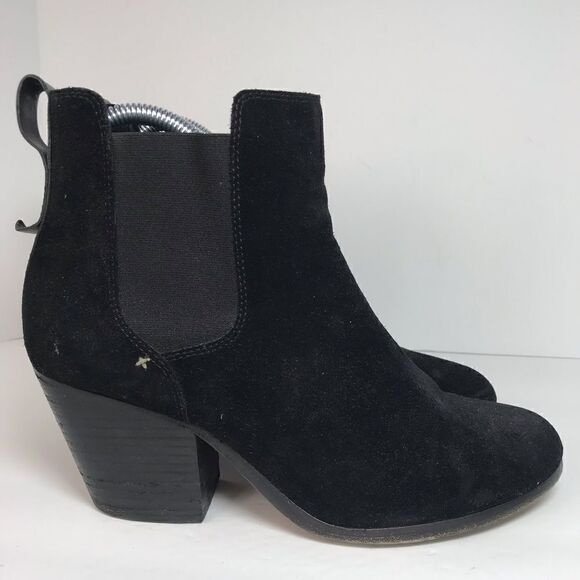 RAG & BONE Devon Waxed Suede Black Ankle Bootie EU39.5/US9.5 - Picture 5 of 10